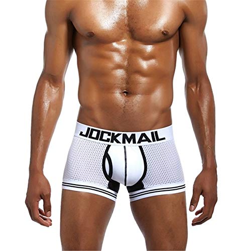 JOCKMAIL Boxer Men Mesh U Pouch Underwear Underpants Cueca Cotton Pants Trunks Boxer Shorts
