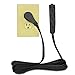 Flat Multiple Outlet Extension Cord 8 Ft for Indoor Use by Bindmaster- UL-Listed 3-Prong Multi Extension Wire- Space-Saving Flat Angled Extension Cord- Black