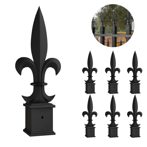 ZXNhome 15Pcs Metal Fence Finials Fits 1 Square Post- Aluminium Alloy Trident Spear Black Fence Topper Caps Spear Tips Post Caps for Yard Garden Lawn Iron Picket Fence Spire Decoration