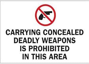 Carrying Concealed Deadly Weapons is Prohibited in This Area Sign - 8"x12" Visible Metal Tin Warning Plate - Long-Lasting for Shopping Malls, School Campuses & Public Transit Stops
