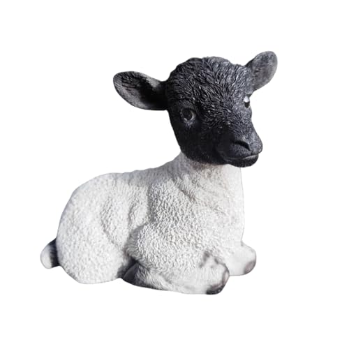 Agneau couché blanc et noir Vivid Arts figurine de collection - 2