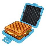 Microwave Toastie Maker Microwave Toastie Sandwich Maker and Grill Wireless Silicone Microwaveable Cookware Extra Crispy Toasties & Panini Maker - No Soggy Results - Compact & Dishwasher Safe (Blue)