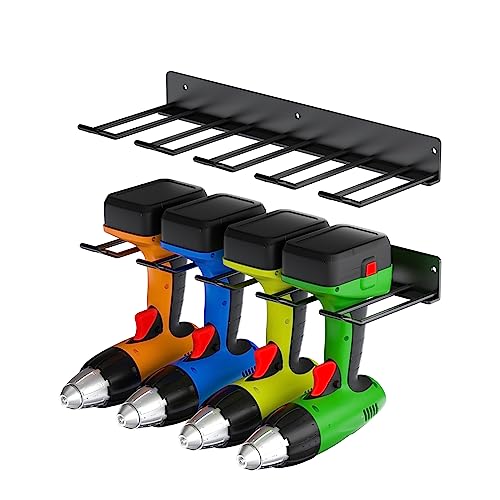 Alitamei Carbon Steel Power Tool Organizer, 2-Piece Wall Mounted Storage Racks, 8 Slots, 16.5