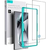 ESR Samsung Galaxy S24 Ultra用スクリーンプロテクター、2枚のHD強化ガラス、Samsung Galaxy S24 Ultra用の簡単な取り付けフレーム付き、ミリタリーグレードの保護、超タフ、耐傷性。