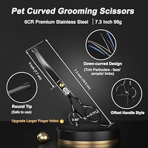 Ciicii Dog Grooming Scissors Kit 10in1 Professional Pet Grooming Scissors Set with Safety Round Tip dogscat Hair Cutting Trimming Thinning Shears with Curved Scissors for Diy Home Salon black  Cucciolini Doodles Ciicii dog grooming scissors kit 10 in 1 professional pet grooming scissors set with safety round tip dogscat hair cutting trimming thinning shears with curved scissors for diy home salon black   cucciolini doodles