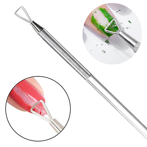 Lucsiky Cuticle Pusher Stainless Steel Triangle Cuticle Peeler Scraper Remove Gel Nail Polish Nail Art Remover Tool #TOP3