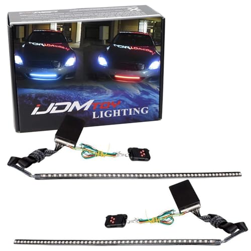 iJDMTOY 20 inches 48-LED RGB 7-Color LED Knight Rider Scanner Lighting Bars Compatible with Car Truck SUV Interior or Exterior Decoration
