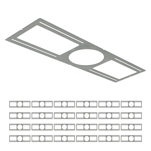 ASD 24 Pack New Construction Mounting Plate Round Hole - 6 Inch Flat Galvanized Steel Wafer Light Rough in Plate Shallow Light Fixture Mounting Bracket for LED Recessed Lighting