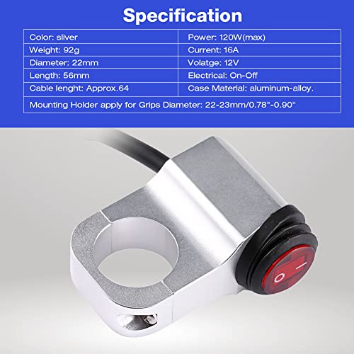 Interruttore ON-off per Montaggio Manubrio Moto