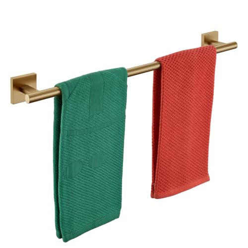 Image of KOKOSIRI Bathroom Towel Bar Bath Towel Holders for Toilet Kitchen Cabinet Wall Mount 24 Inch Champagne Bronze Stainless Steel B4005CPG-L24