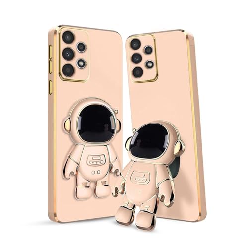 Image of for Samsung Galaxy A73 5G Case Cute 3D Astronaut Stand Design Camera Protection Shockproof Soft Back Cover (for Samsung Galaxy A73 5G, Pink)