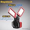 Cordless Tripod Work Light and Zoomable Handheld Work Light, Compatible with Dewalt, Milwaukee and Makita 18-21 V Battery, Flickerless (Light Only),Red
