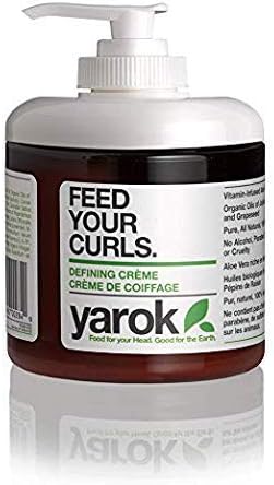 Yarok Feed Your Curls Organic Styling Cream, 8oz, Made from Aloe Vera, Ylang Ylang, Coconut and Grapeseed Oils, 100% Vegan, Free from Gluten, Sulfate, Paraben, Cruelty-Free