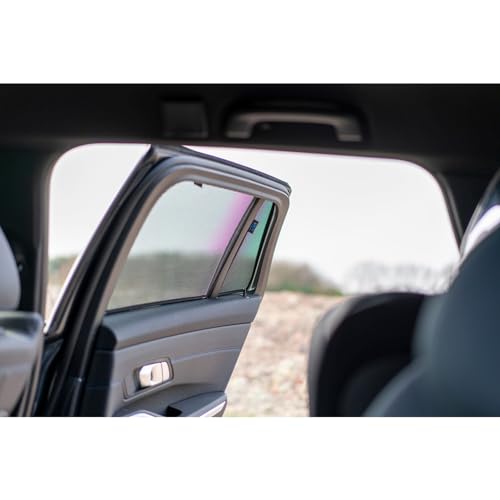 CAR SHADES Satz (Hintertüren) kompatibel mit BMW 3er G21 Touring 2019- (4-teilig), Schwarz
