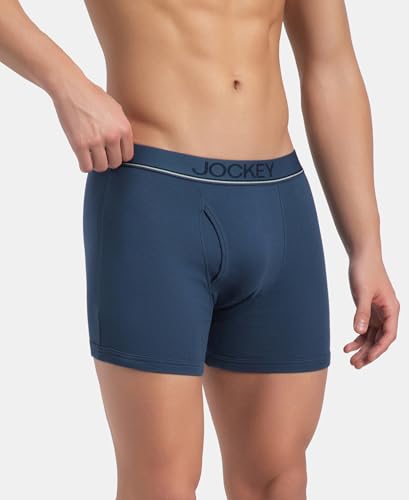 Image of Jockey 8009 Men Super Combed Cotton Rib Solid Boxer Brief with Ultrasoft and Durable Waistband