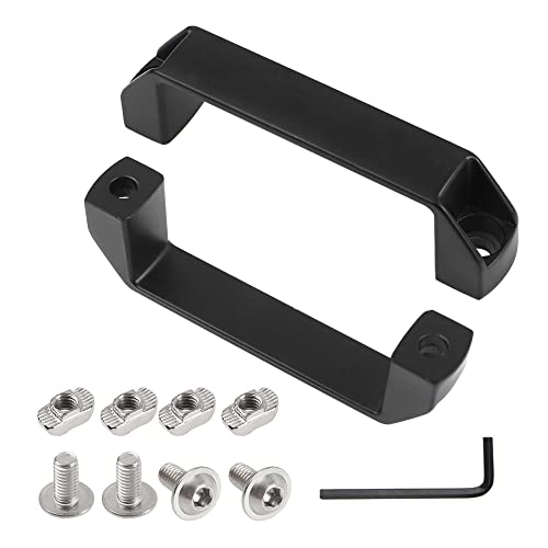 Rrina 2Pcs Aluminium Alloy Rectangular Pull Handle for 30 Series European Standard Aluminum Extrusion Profile (Black)