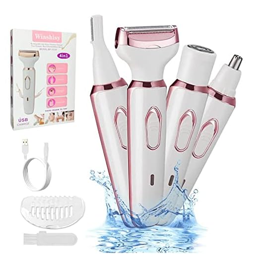 Electric Razor for Women, 4 in 1 Portable Electric Shaver for Women, Rechargeable Portable Hair Shaver,Painless Facial Hair Removal Set, Wet and Dry Women's Body Hair Trimmer