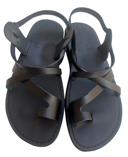 LION OF JUDAH MARKET Jesus Leather Sandals Men 9 Black/Brown