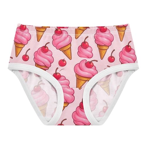 Joisal Fun Print Toddler Underwear Floral 2t Cotton Panties Little Girl Cartoon Ice Cream Cones Pink Kids Undies Briefs