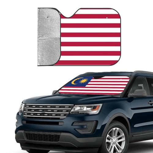 Couverture pare-brise isolante pliable drapeau USA Malaisie pare-soleil avant à ventouses