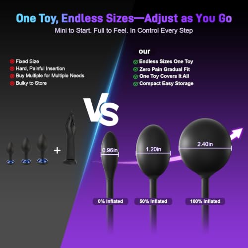Inflatable Prostate Massager with Cock Ring for Men Anal Vibrator Toy - Image 3