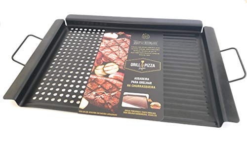 Assadeira e Bandeja para Grelhar em Churrasqueira Prana Preta 1 Assadeira e Bandeja para Grelhar em Churrasqueira Prana Preta