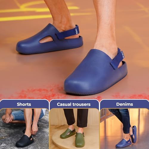Image of YOHO Glide Clog Sandals for Men | Mule Shape Clogs with Adjustable Straps | Lightweight & Waterproof Cushioned Footwear for Everyday Use