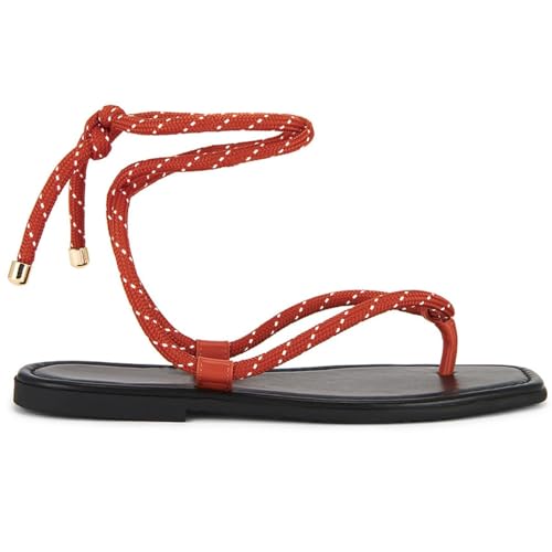 Strappy Flat Sandals for Women Tie up Thong Gladiator Sandals Rope Lace up Sandals4