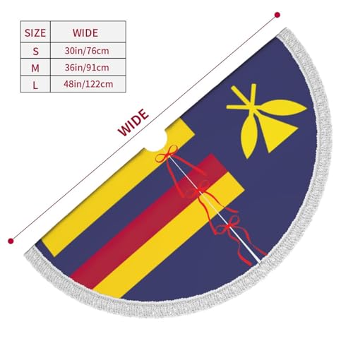 Jupe de sapin drapeau Hawaï avec pompon pour déco de Noël