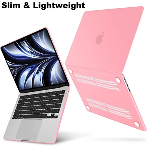 Image of Midkart Case Compatible with MacBook Air 13.6 inch M5 M4 M3 M2 Release 2026-2022 A3449 A3240 A3113 A2681 Touch ID Hard Shell Cover Keyguard Dust Plugs for MacBook Air 13 inch Case, Light Pink