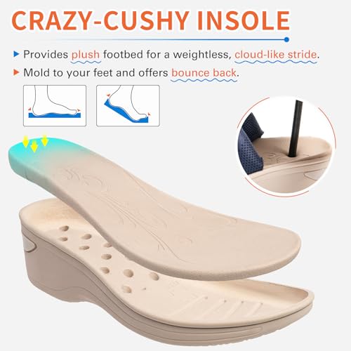 KOIMED Women's Comfortable Platform Walking Sandals With Memory Foam Open Toe Lightweight Breathable Soft Mesh Washable For Summer Travel Casual Beach Outdoor Sport4