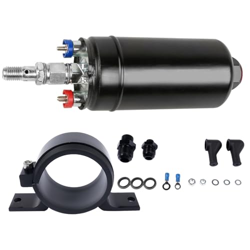 Enocos 300LPH 12V Inline Fuel Pump with Bracket & Adapters