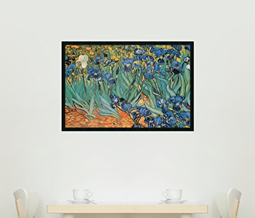 Framed Art Print, 'Garden Of Irises' By Vincent Van Gogh: Outer Size 37 X 25" #TOP7