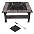 Pure Garden 50-155 Wood Burning Fire Pit Set Includes Screen, Cover and Log Poker-for Outdoor and Patio, 32-inch Marble Tile Square Firepit, Bronze