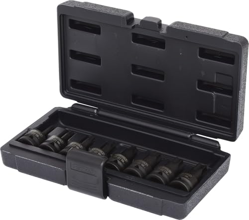 Coffret de douilles à chocs courtes Torx en acier allié pour atelier mécanique 8 pcs