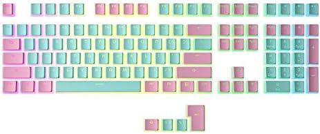 HK Gaming 108 Double Shot PBT Pudding Keycaps Keyset for Mechanical Gaming Keyboard MX Switches (Miami)