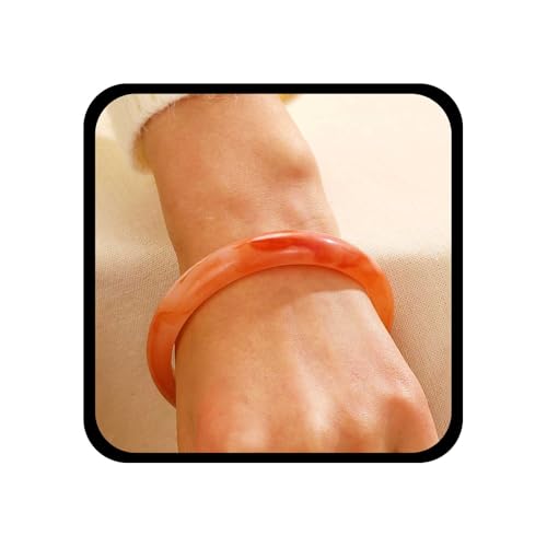 Andelaisi Boho Acrylic Chunky Bangle Bracelet Vintage Round Stackable Cuff Bracelet Pink Resin Geometric Cuff Wristband Cuff Open Adjustable Bangle Bracelet Jewelry for Women