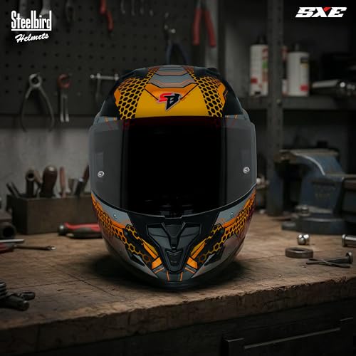 Image of Steelbird SBH-61 SXE X3 Pinlock ISI and Dot Certified Full Face Graphic Helmet for Men and Women with Inner Silver Sunshield