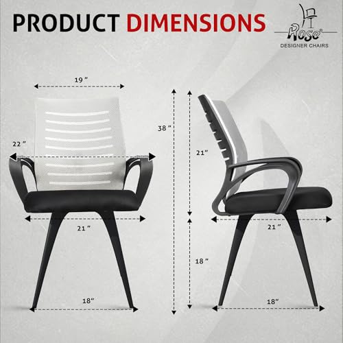 Image of ROSE Elite | 3 Years Brand Warranty | Ergonomic Office Chair, Study, WFH, Revolving, Rolling, Desk, Task, Laptop, Student Chair (Black & Grey, Elite MB Reception)