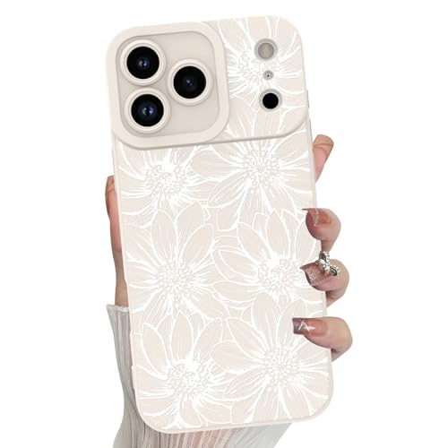 MZELQ for iPhone 17 Pro Max Case 2025 Case, Silicone Sunflowers Floral Flowers Cute Pattern, Camera Protection Slim Soft Phone Cover for Girls Women -White by MZELQ - Used condition - US$14.23