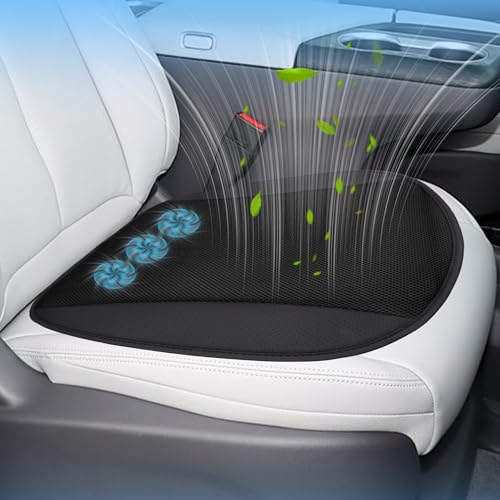 DS Cooling Seat Cushion with Fans,Cooling Seat Covers for Car,Quick Cooling & 3 Speed Adjustable,Cooling Car Seat Cushion for Car Truck SUV Home Office,Gifts,Friendly for Cats & Dogs(Black)
