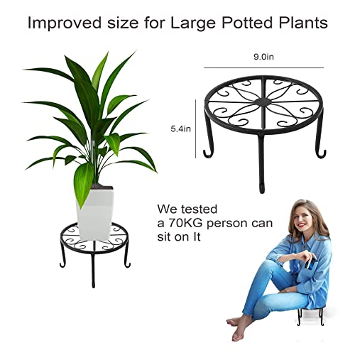 Plant Stand Indoor Outdoor,Metal Plant Stand Sets Of 3,Corner Black Plant Stand,Small Plant Holder,Plant Pot Holder Stand,Potted Plant Stand,Flower Pot Holder Stand Rack Shelf(Anti-Rust) #TOP2
