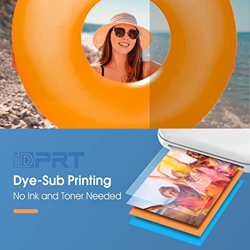 Idprt [2023] 2X3'' Mini Photo Printer, Bluetooth Portable Photo Printer With Ar Video Printing, Instant Photo Printer With Zink Sticky Back Paper, Ideal For Family, Party&Travel, Support Ios&Android #TOP3