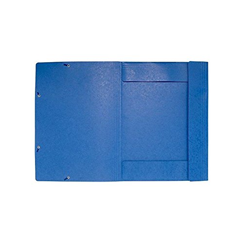 Chemise à élastique Format A3 3 rabats, carte lustrée, coloris bleu - Lot de 5