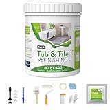 Tenee 17oz White Tub and Tile Refinishing Kit with 8 Tools, Semi-Gloss Tub and Tile Paint for Bathroom, Low Odor Bathtub Refinishing Kit for Fiberglass, Kitchen, Shower, Sink