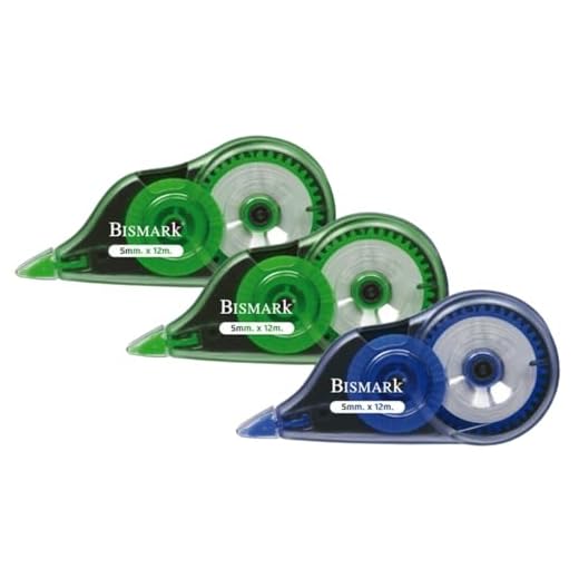 Bismark - Tipex Cinta Correctora Blanca, 5 mm x 12 metros, Set Cintas Correctoras Ideal para Material Escolar y Papeleria Oficina, Útil para Borrar y Escribir de Inmediato (Pack de 3)