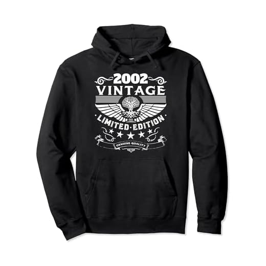 Camiseta vintage 2002 para hombre, edición limitada, cumpleaños 2002 Sudadera con Capucha