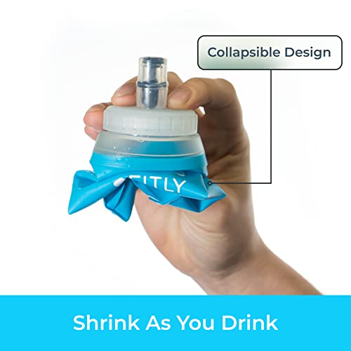 FITLY Soft Flask 500ml, Shrinks As You Drink Soft Water Bottle for Hydration On The Move, Collapsible Running Water Bottle - Image 3