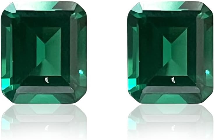 2Pcs 38.8cts Octagon Loose Imitative Emerald Stone 20x15mm 3A Grade VVS Clarity Green Gemstone for Jewelry Making