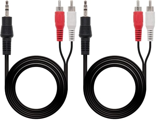 Nano Cable 10.24.0305 - Câble audio stéreo vers 2RCA, JACK3.5/M-2xRCA/M, 5mts (Lot de 2)